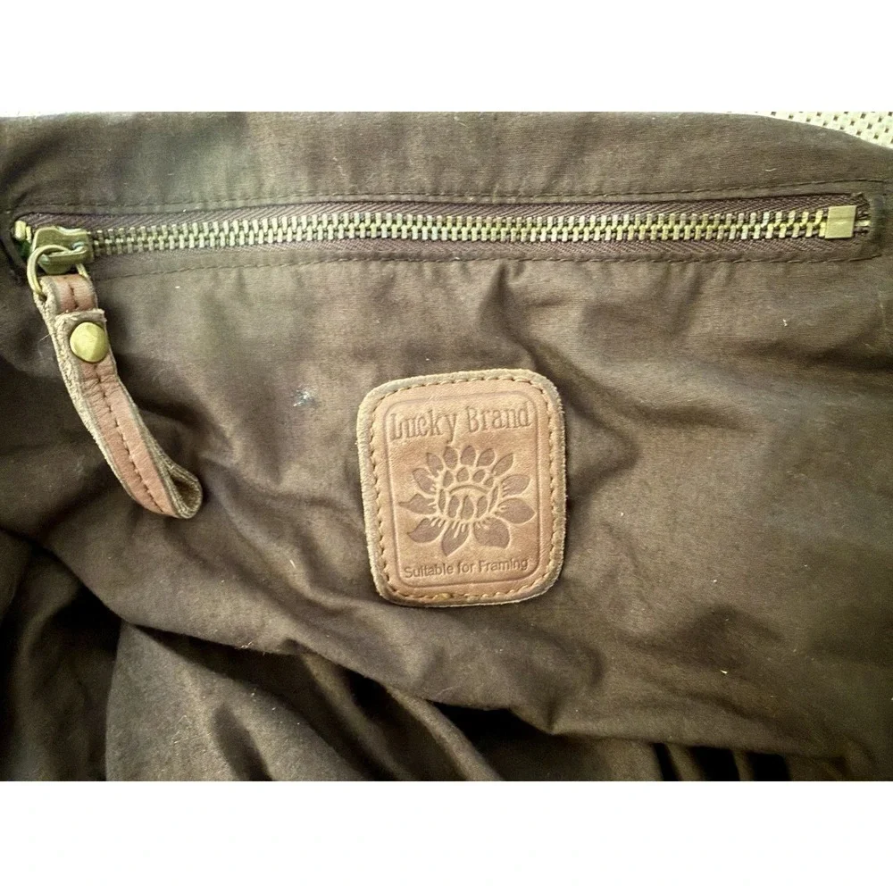 VTG Lucky Brand Corduroy Patchwork Boho Shoulder Bag large Crossbody Hobo Tote